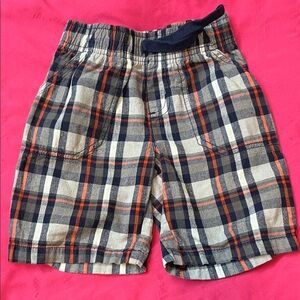 Jumping Beans Plaid Shorts - Navy, Orange, White